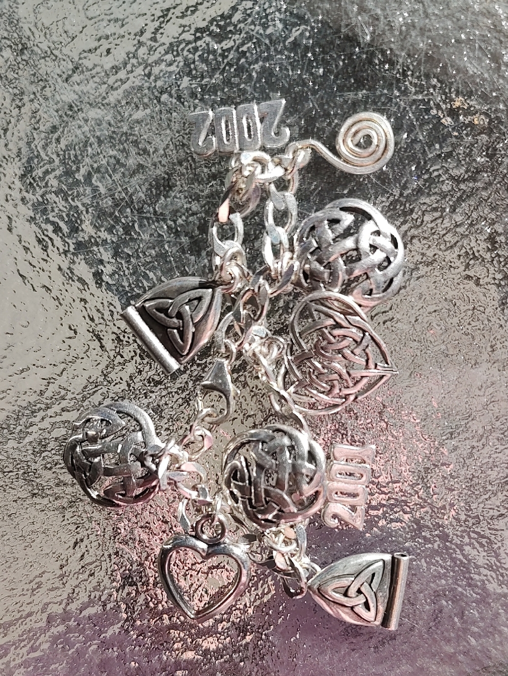 Sterling Silver Celtic Charm Bracelet - Silver